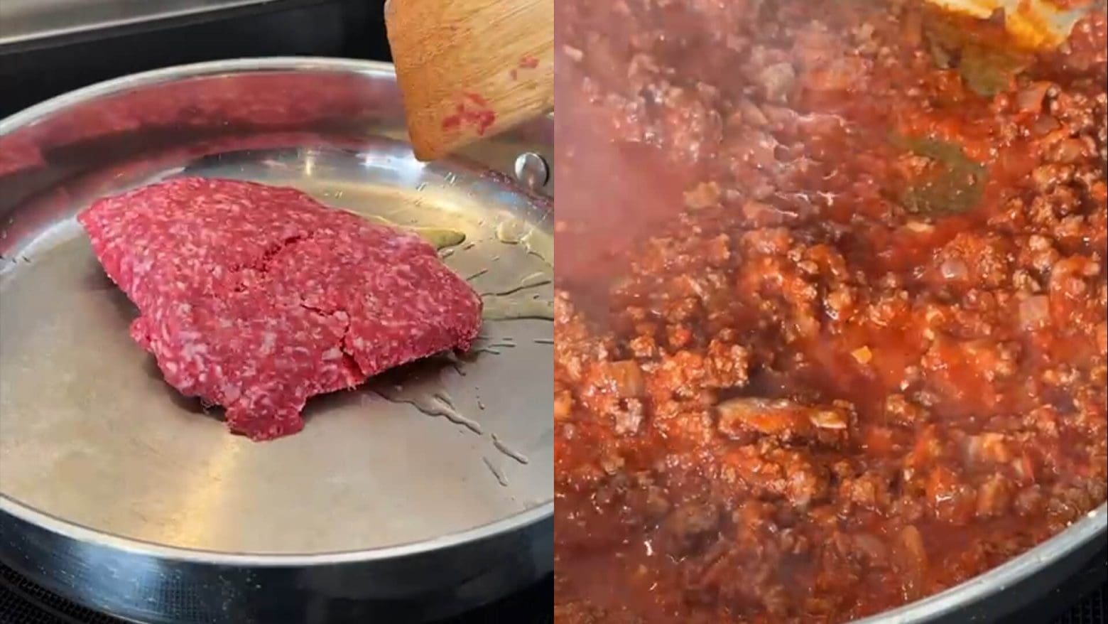 cooking-ground-beef-for-pizza-pasta-recipe