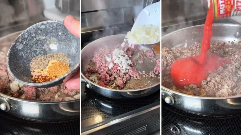 adding-seasoning-and-sauce-to-ground-beef