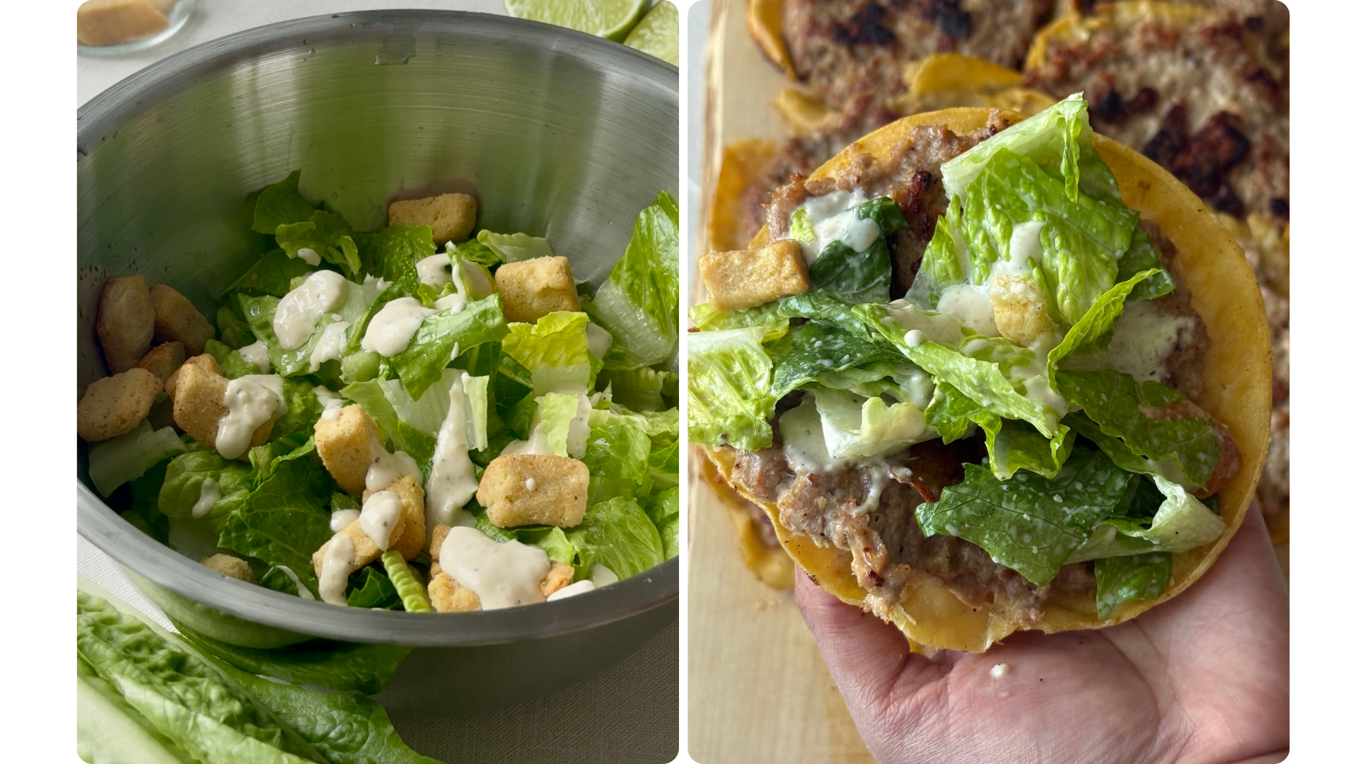 chicken-caesar-smash-tacos-corn-tortillas-prep