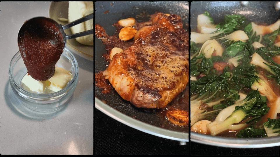 gochujang-butter-steak-pan-sear-and-bok-choy gochujang-butter-steak-pan-sear-and-bok-choy